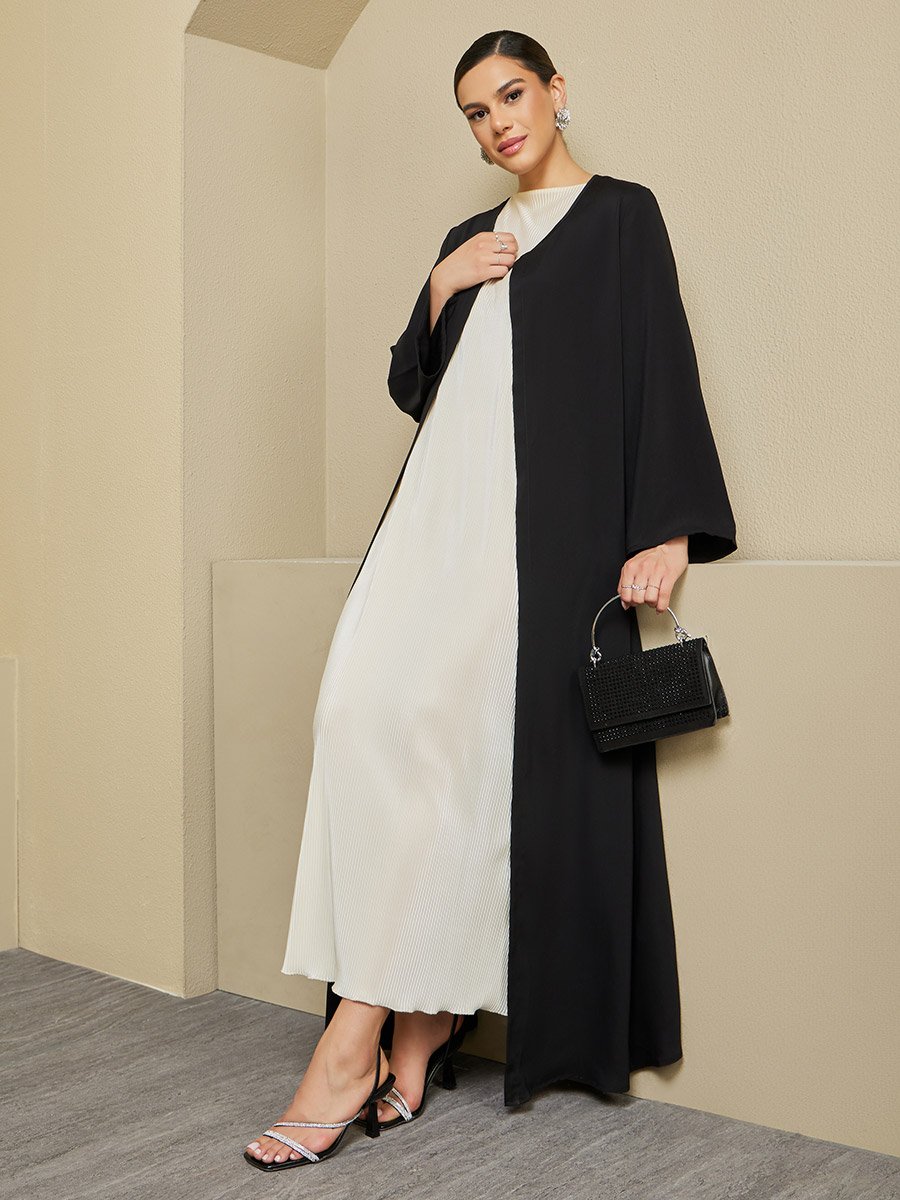 Regular Fit Front Open Crepe Abaya 