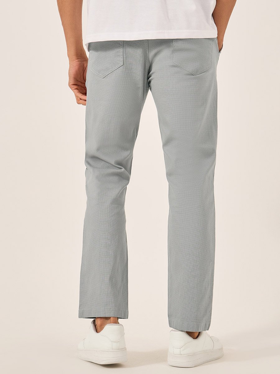 Solid Mid Rise Slim Fit Cotton Chinos