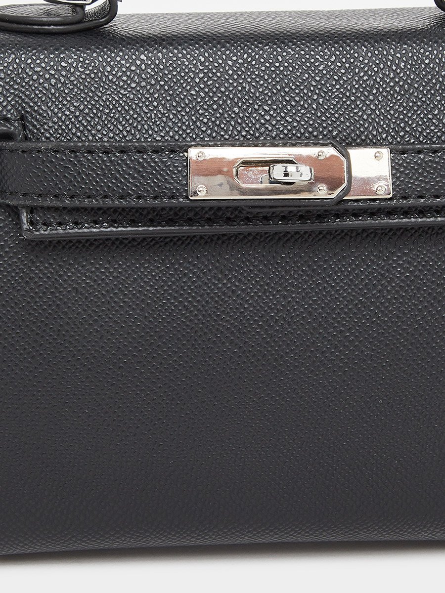 Twisted Lock Handbag with Detachable Strap