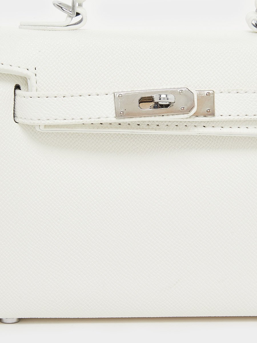 Twisted Lock Handbag with Detachable Strap