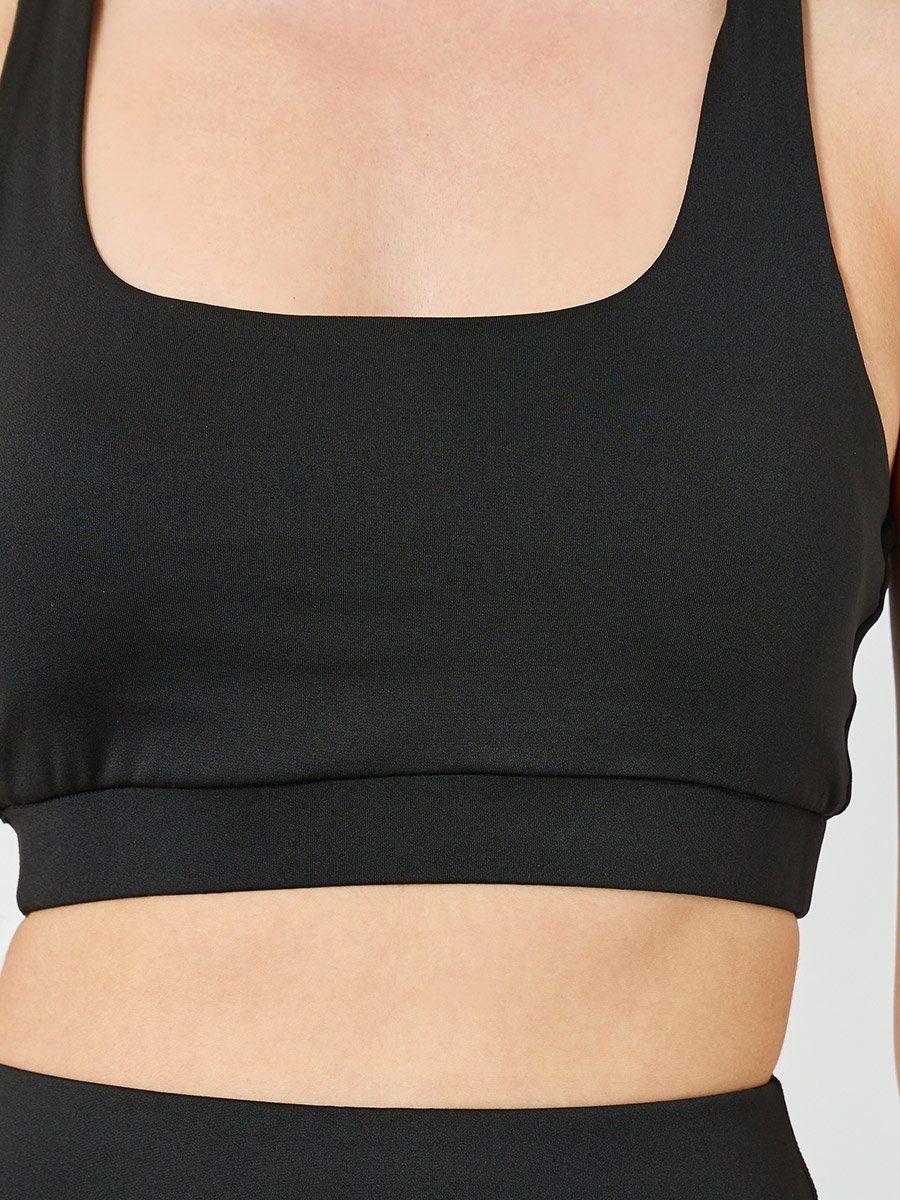 Pack of 3 - Multi Cross Back Padded Sports Bra, Paneled Top and Flared Leggings
