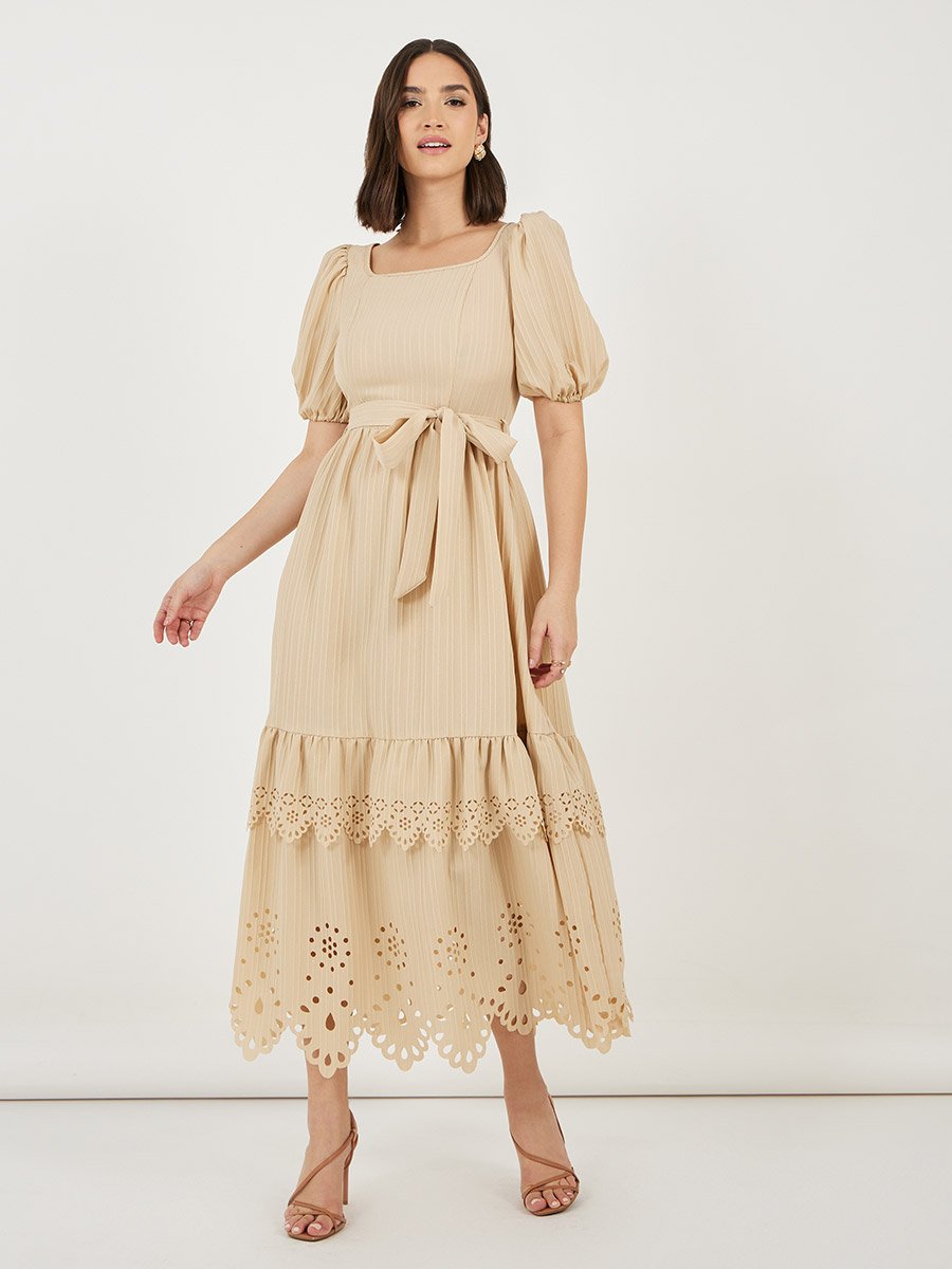 white christmas dresses White Cutwork Pakistani Kurta Pyjama Set main image 0