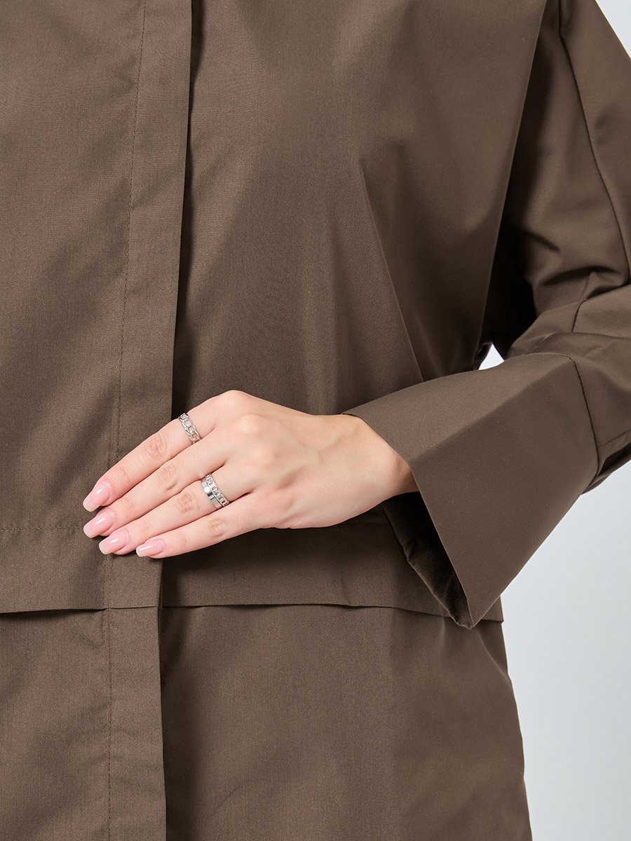 Oversized Buttoned Shirt with Panel Detail