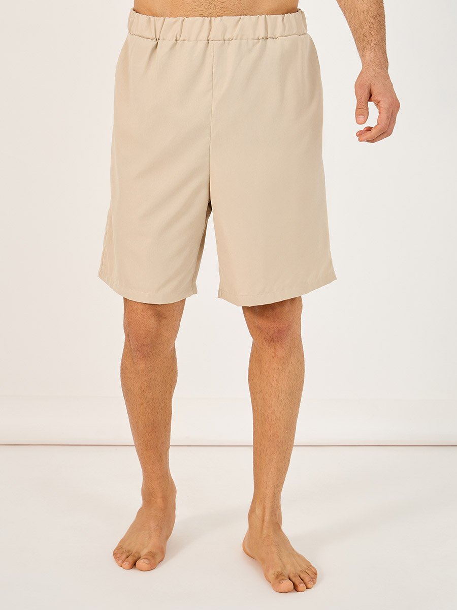 Solid Woven Short Sleeve Collared Shirt and Shorts Set