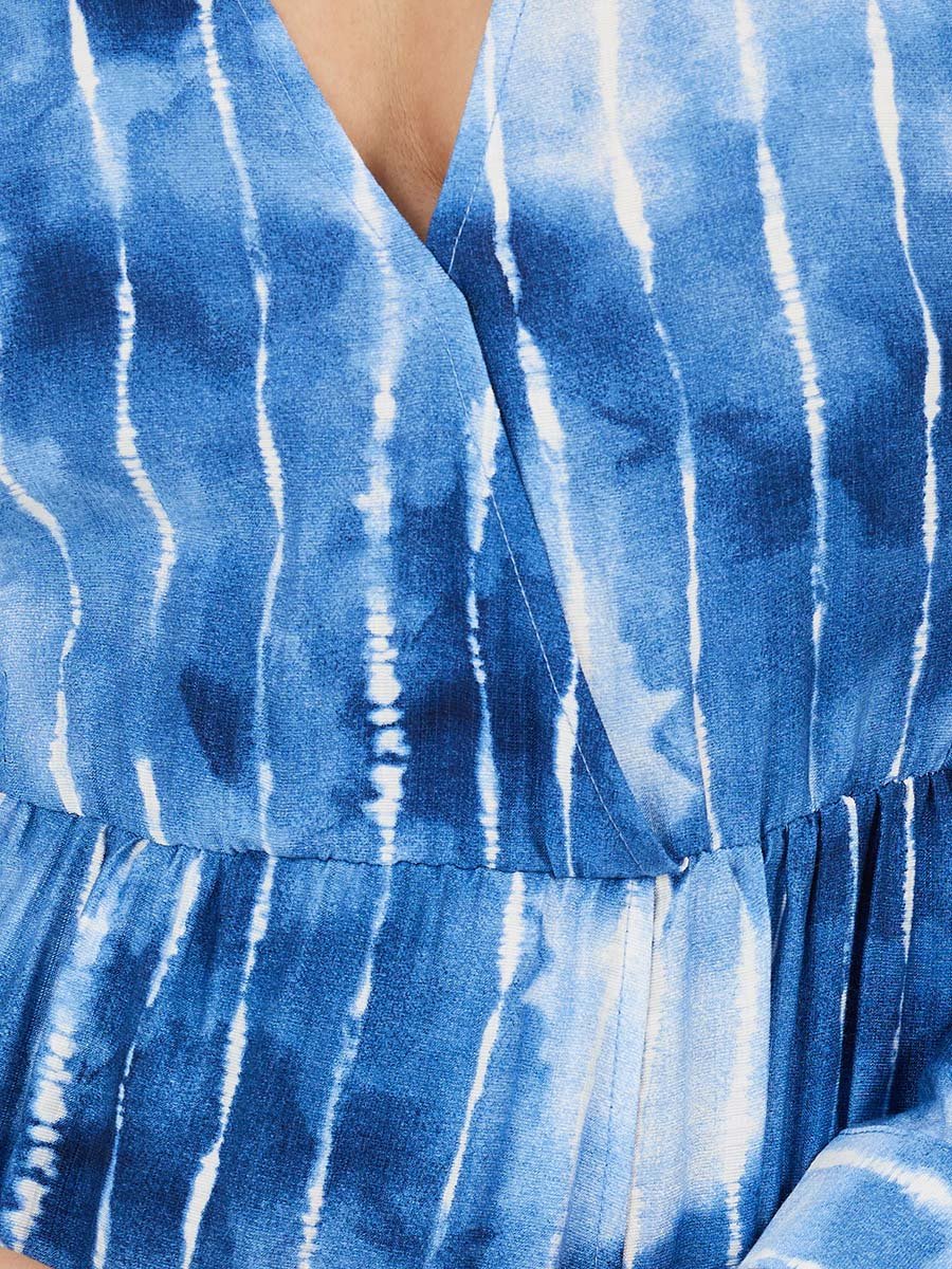 Tie-Dye Print Shirt Maxi Dress
