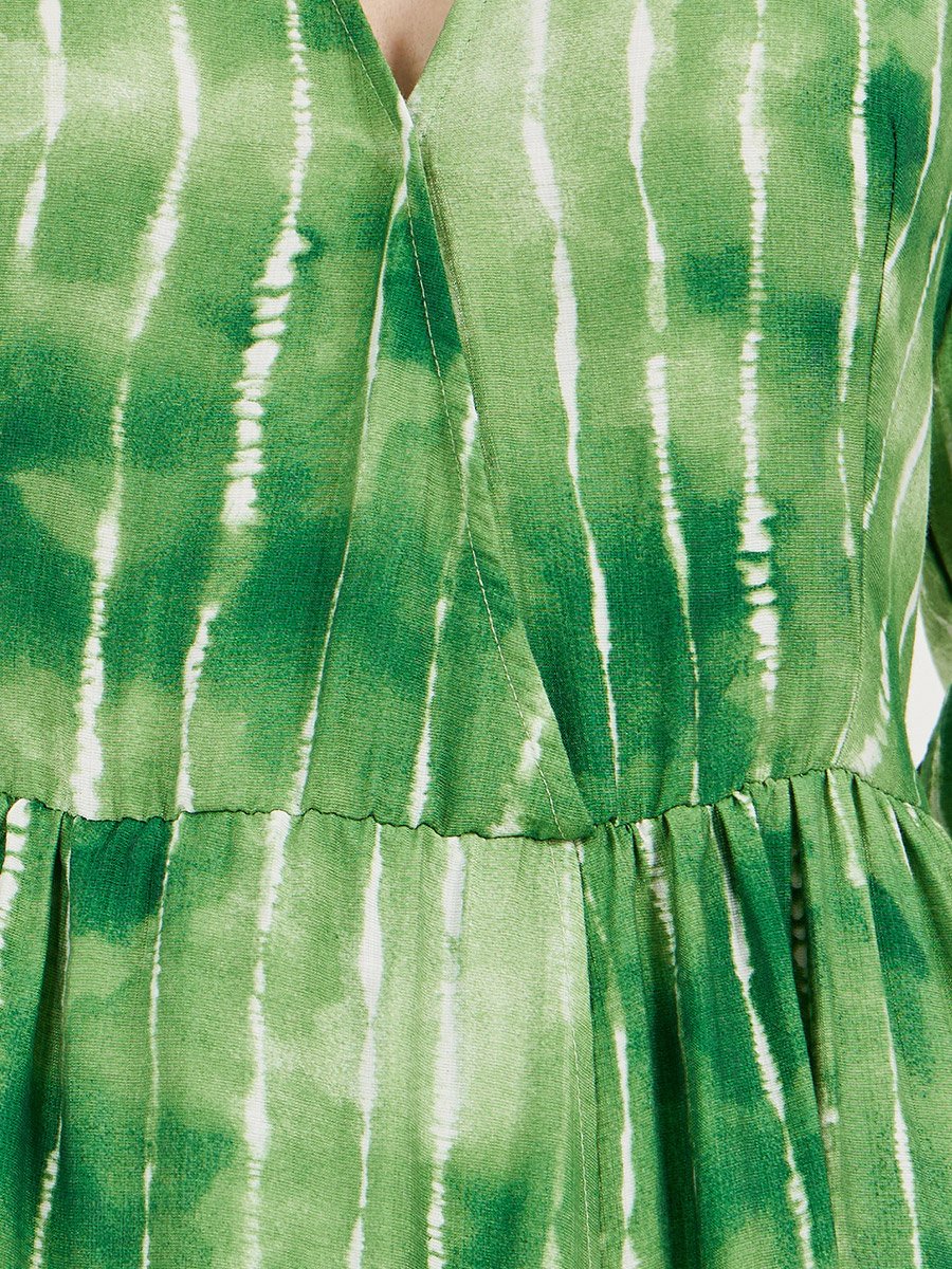 Tie-Dye Print Shirt Maxi Dress