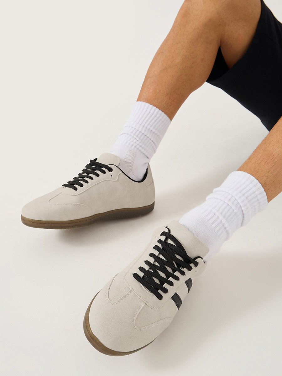 Suede Upper Two Stripe Court Sneakers