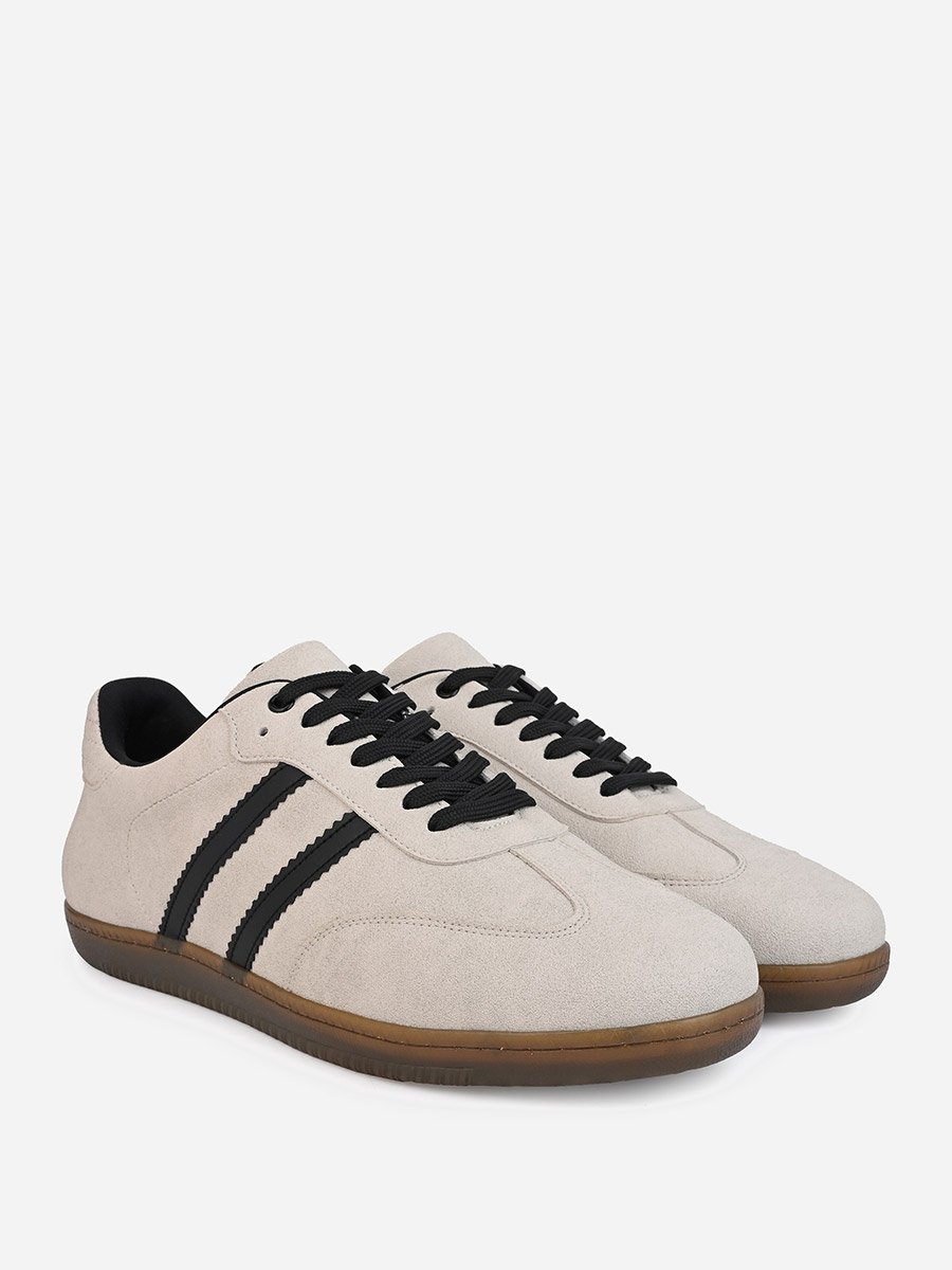 Suede Upper Two Stripe Court Sneakers