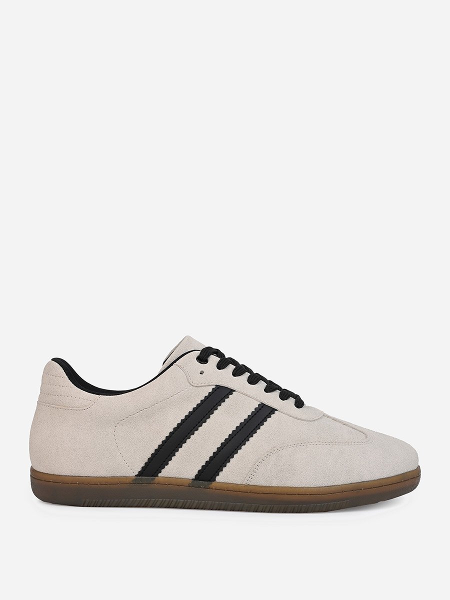 Suede Upper Two Stripe Court Sneakers
