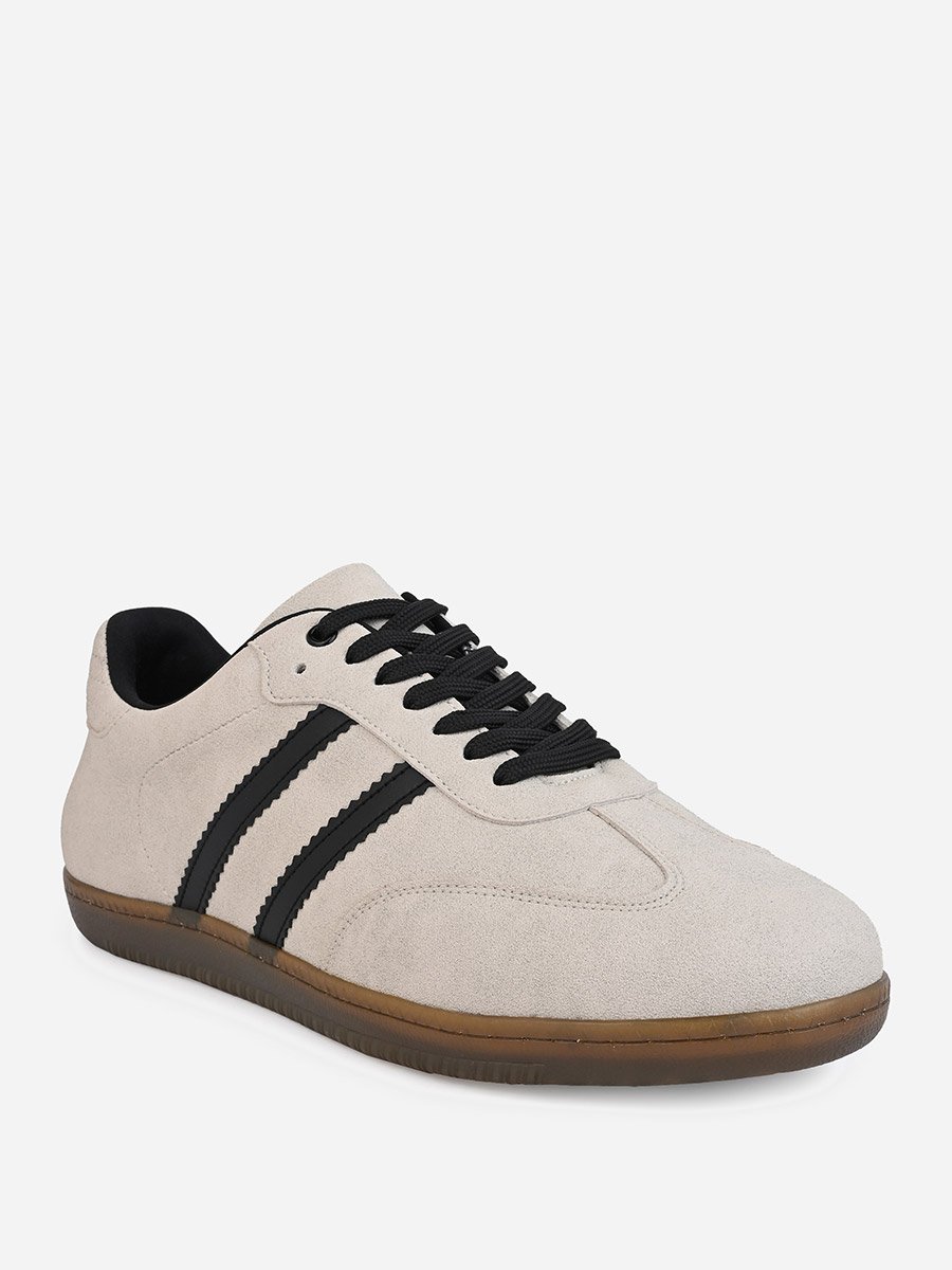 Suede Upper Two Stripe Court Sneakers