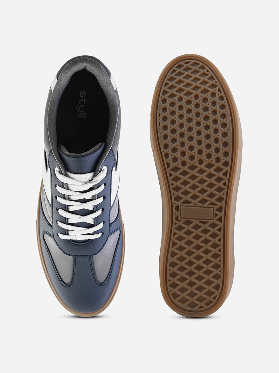 Color Block Panelled Gum Sole Sneakers