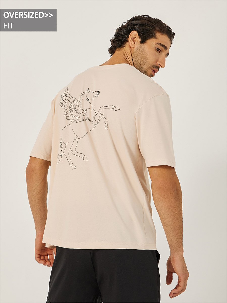 Slogan Back Print Short Sleeve Oversized T-Shirt