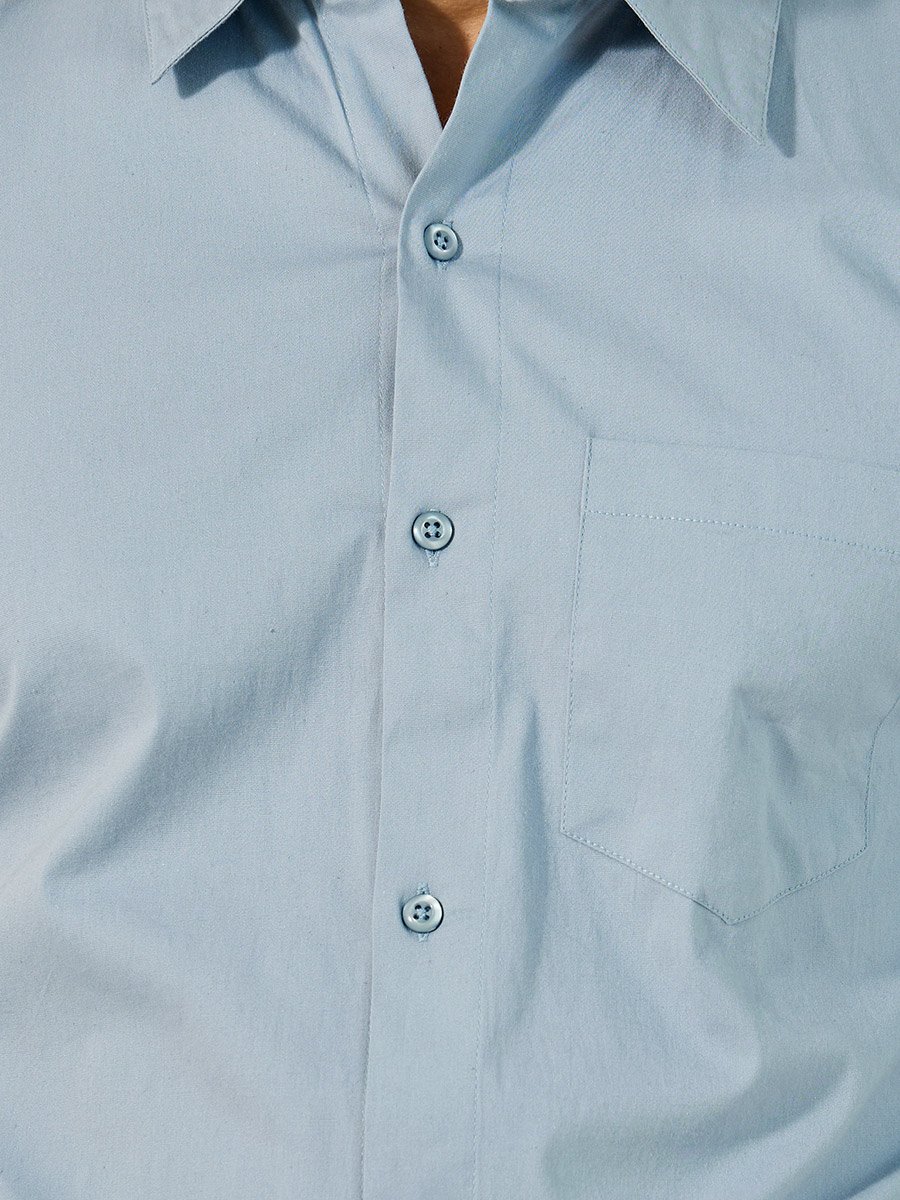 Slim Fit Chest Pocket Spread Collar Shirt