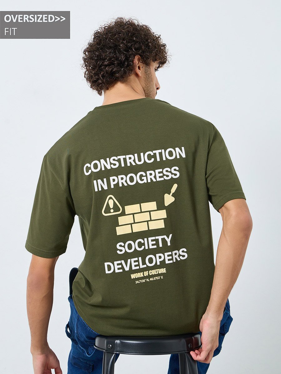 Slogan Front and Back Print Oversize T-Shirt