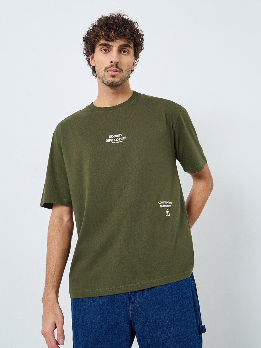 Slogan Front and Back Print Oversize T-Shirt