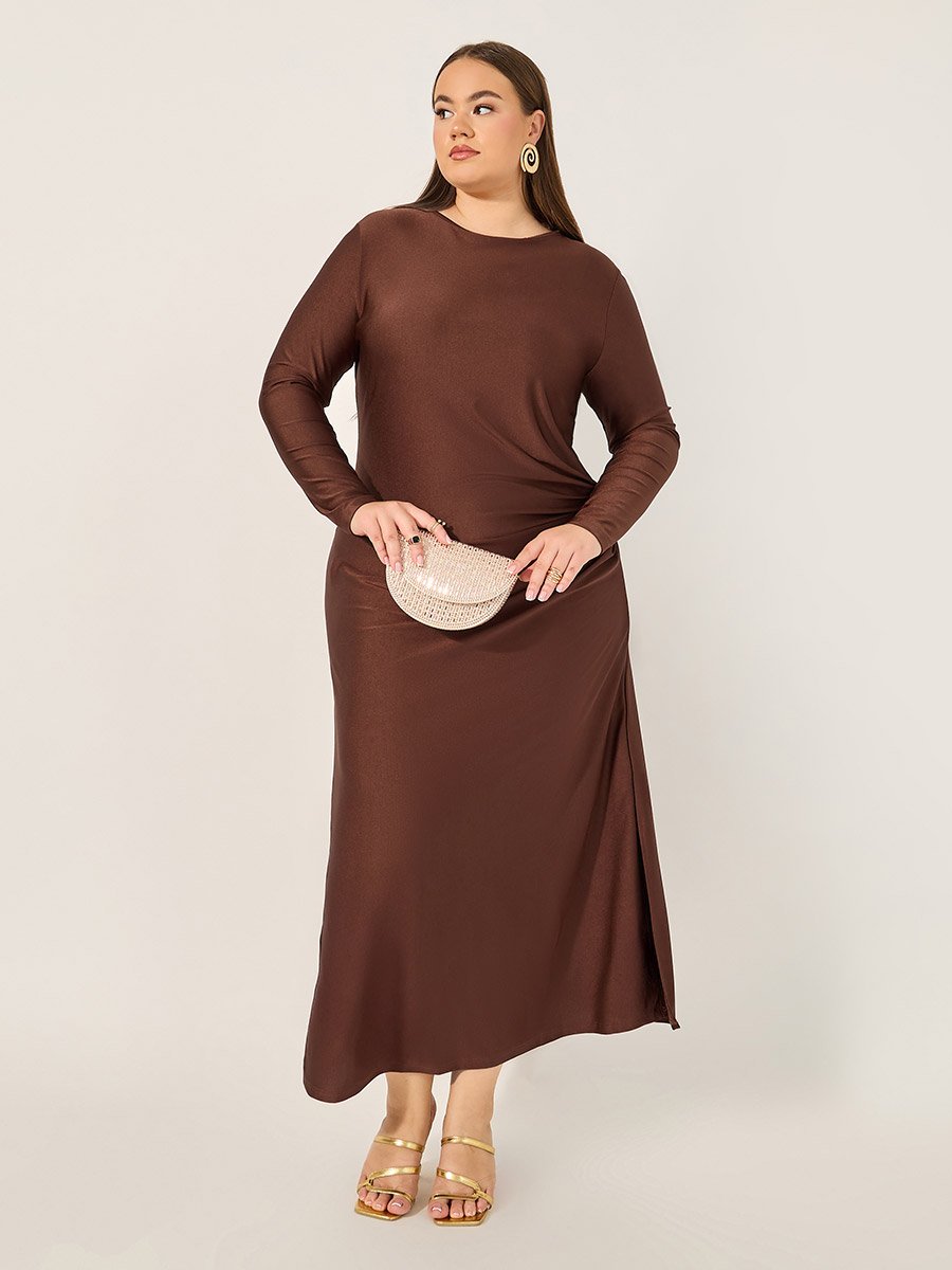 Plus Size Texture Twist Detail Jalabiya 