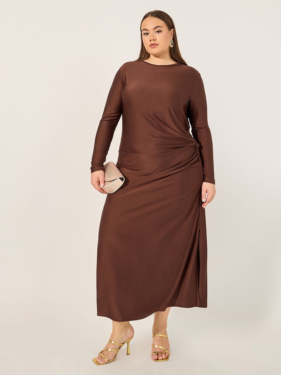 Plus Size Texture Twist Detail Jalabiya 