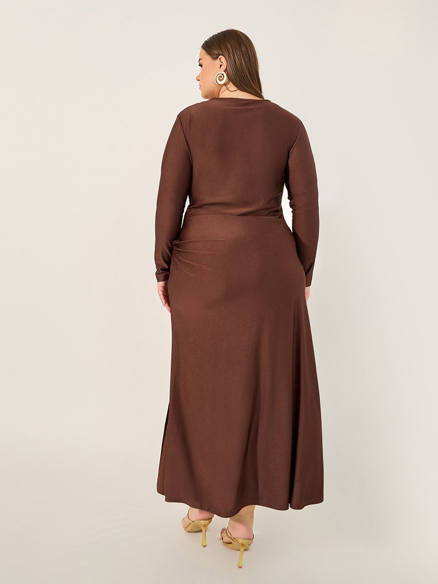 Plus Size Texture Twist Detail Jalabiya 