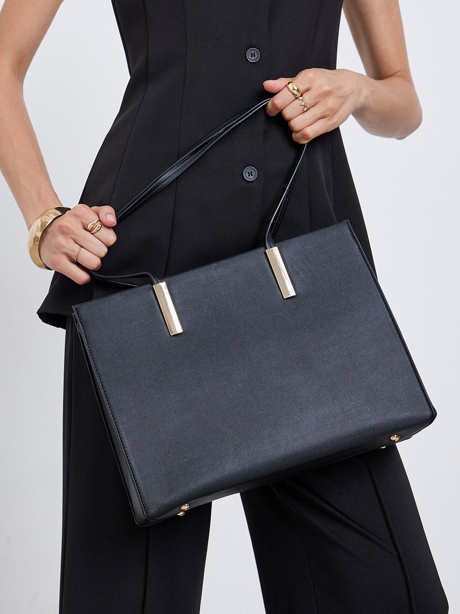 Plain Tote Bag with Zip Closure