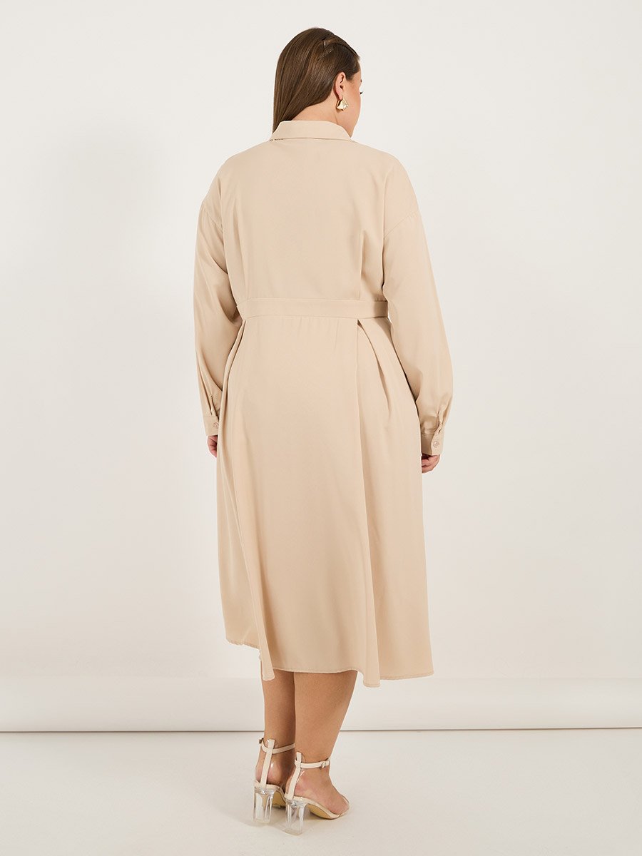 plus wrap midi dress Stone plus rib wrap midi dress