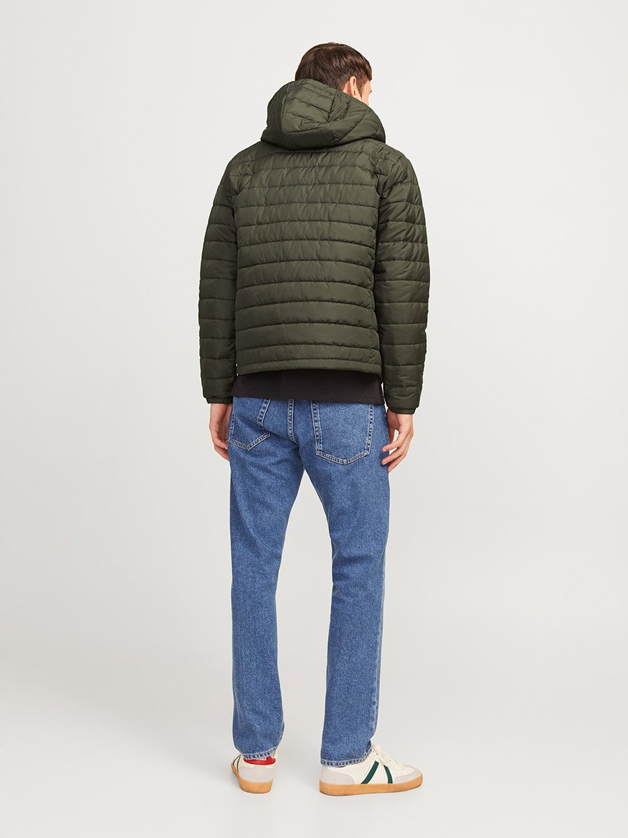 Hooded Puffer Jacket with Front Zip