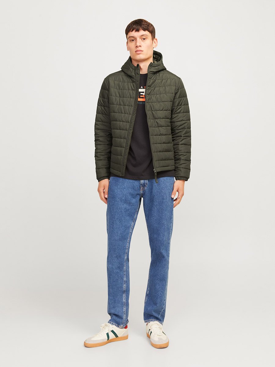 Hooded Puffer Jacket with Front Zip