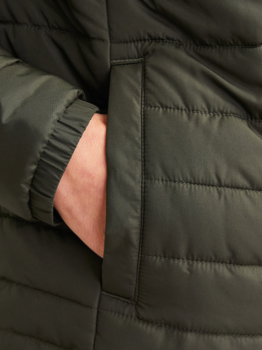 Hooded Puffer Jacket with Front Zip