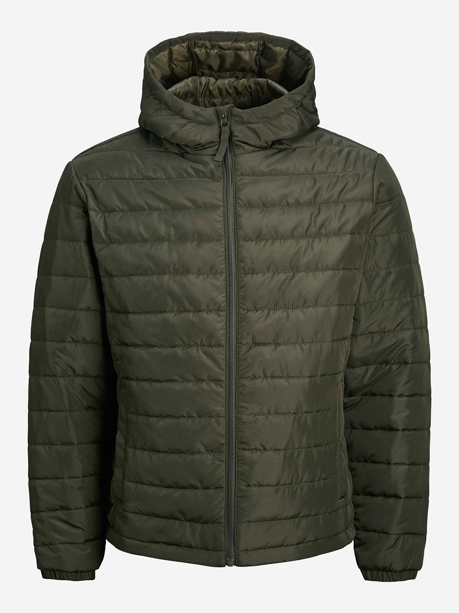Hooded Puffer Jacket with Front Zip