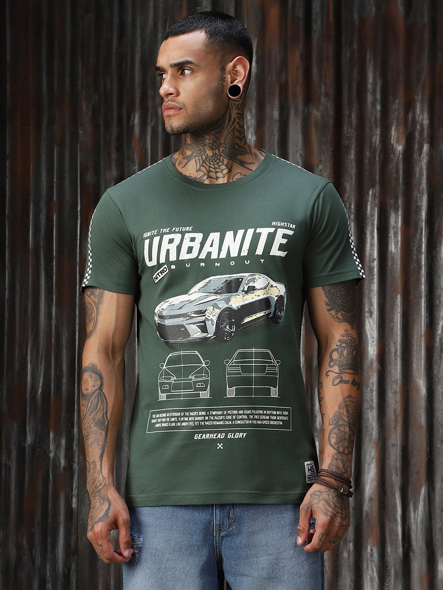 Graphic Print Cotton Regular Fit T-Shirt