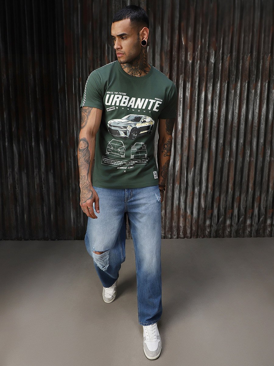 Graphic Print Cotton Regular Fit T-Shirt