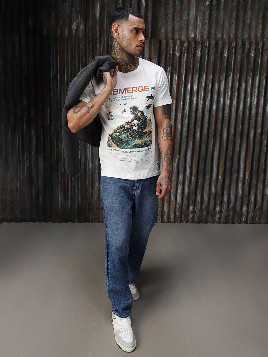 Graphic Print Cotton Regular Fit T-Shirt