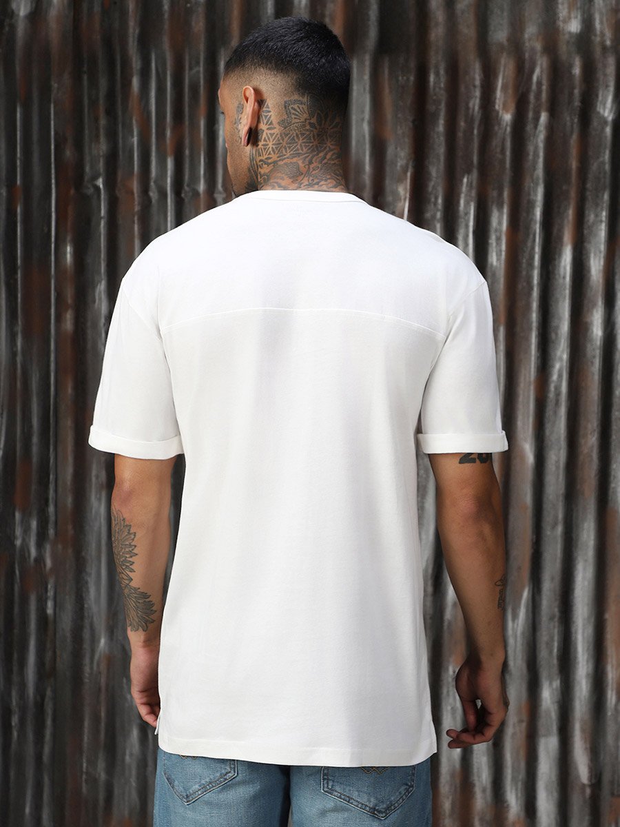 Solid Cotton Relaxed Fit Round Neck T-Shirt