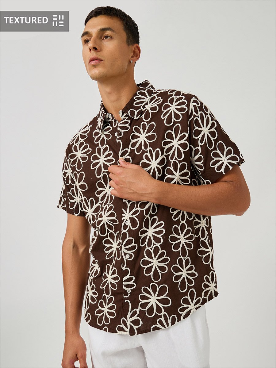 Embroidered Short Sleeve Regular Fit Shirt