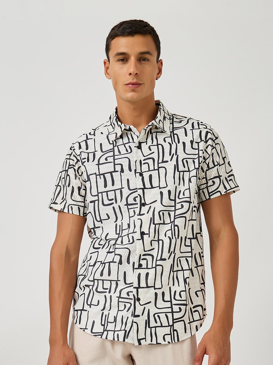 All-Over Print Short Sleeve Regular Fit Shirt