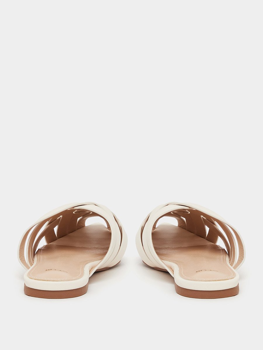 Multi Strap Pointed Toe Slip On Mules