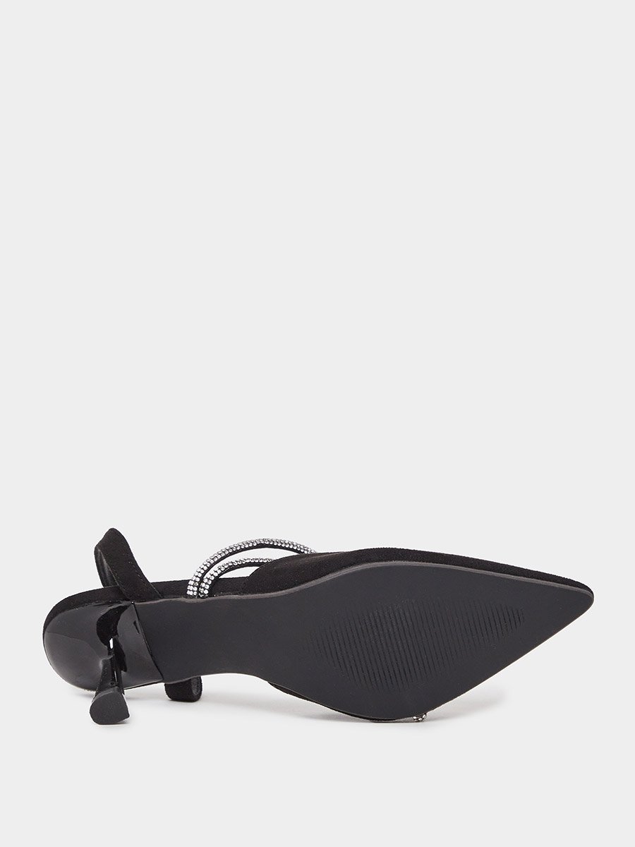 Embellished Asymmetric Strap Pumps