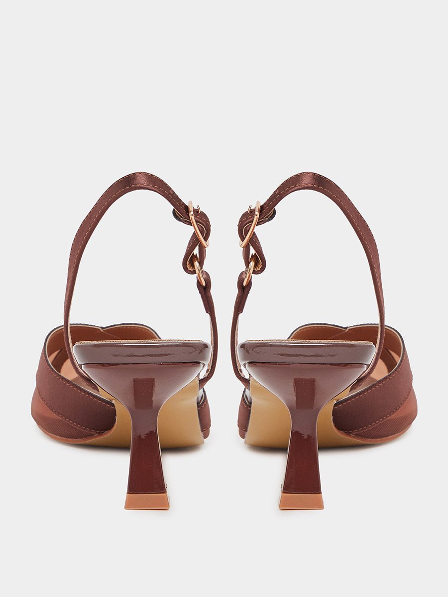 Criss Cross Pointed Toe Back Strap Pumps
