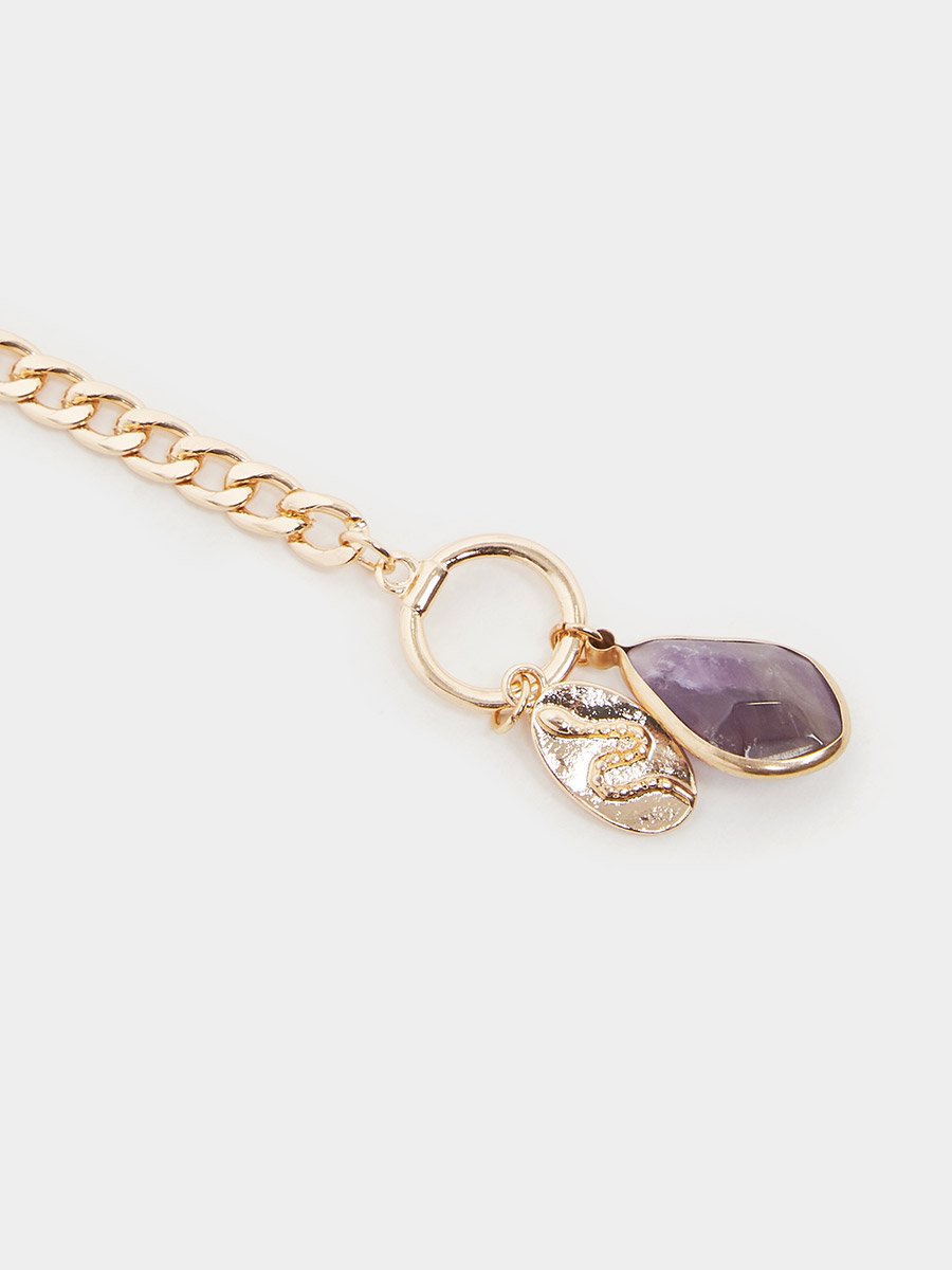 Stone Drop Chain Bracelet