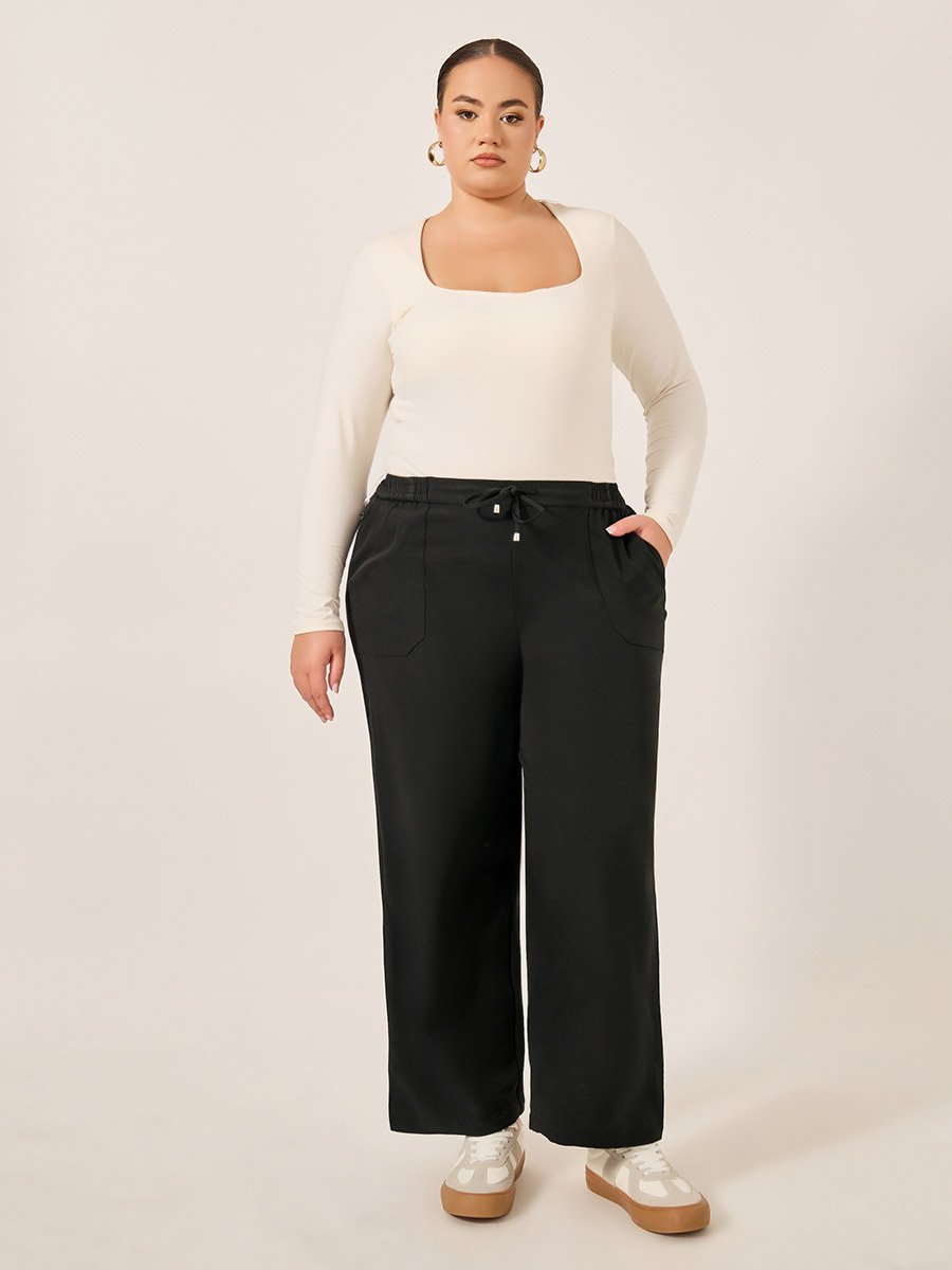 Plus Size Straight Leg Tapered Pants