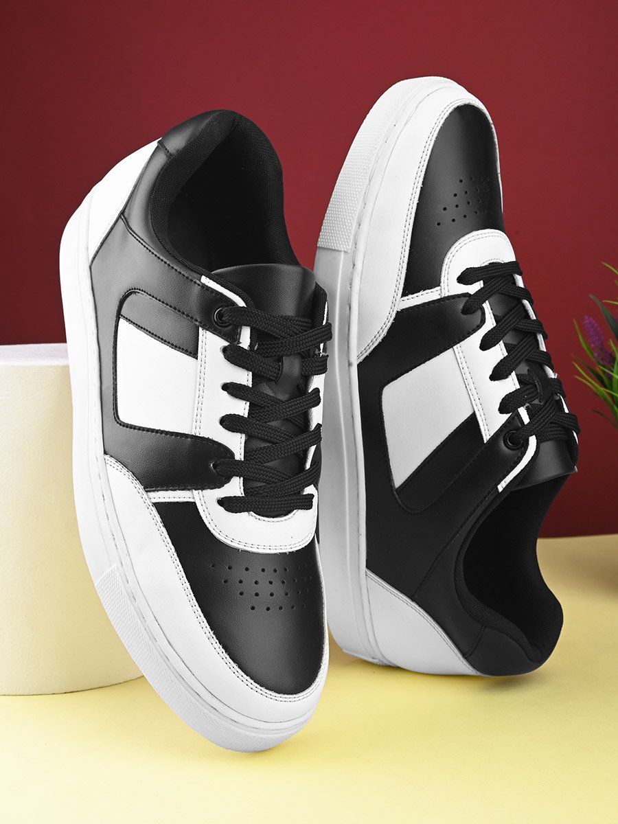 Skateboard Color Block Lace Up Sneakers