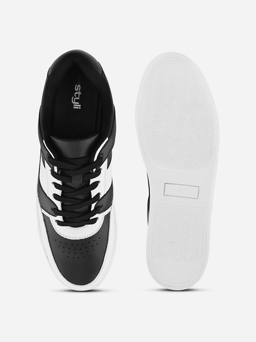 Skateboard Color Block Lace Up Sneakers