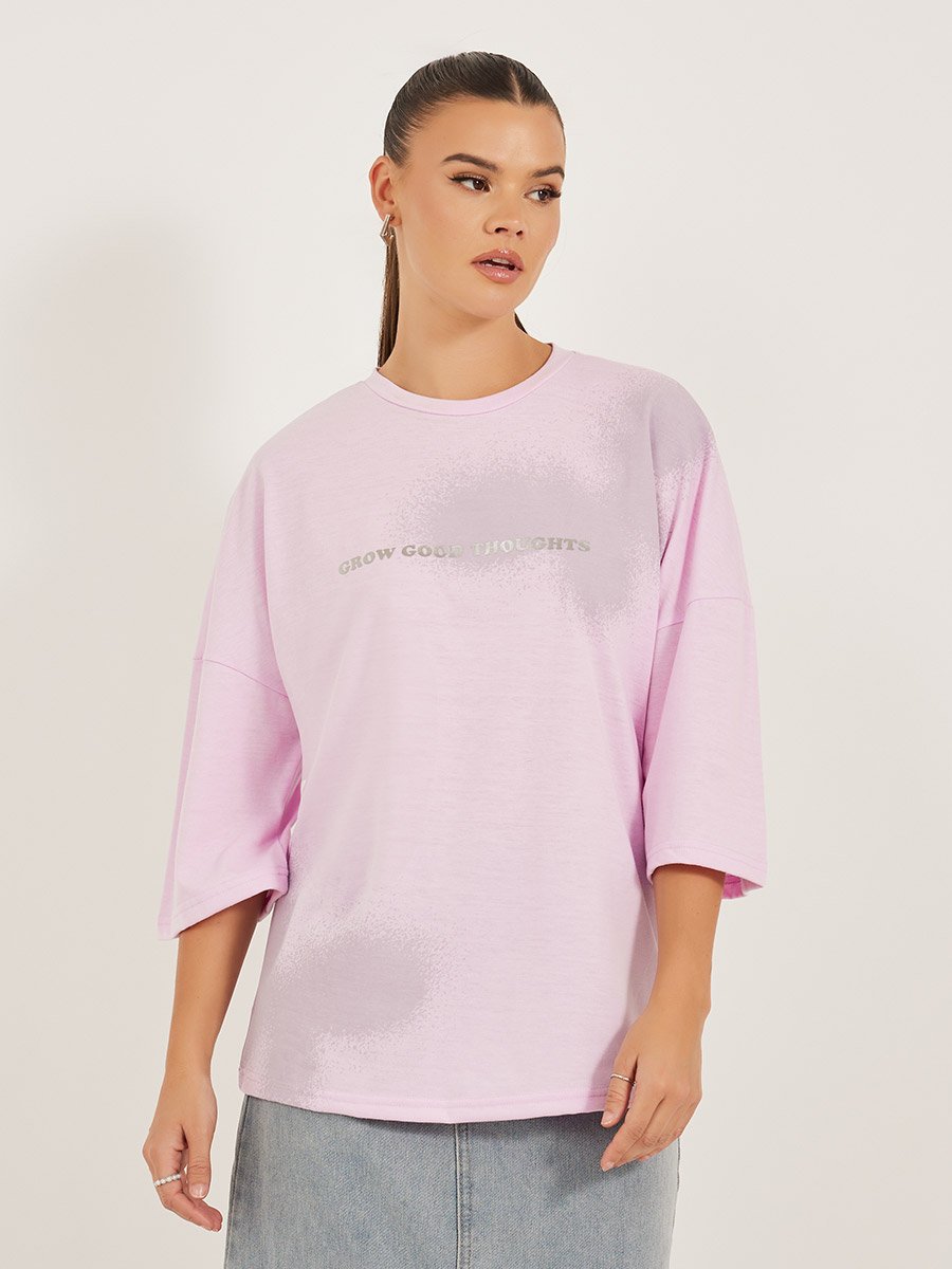 Oversized Graphic Print T-Shirt with Dropped Shoulders