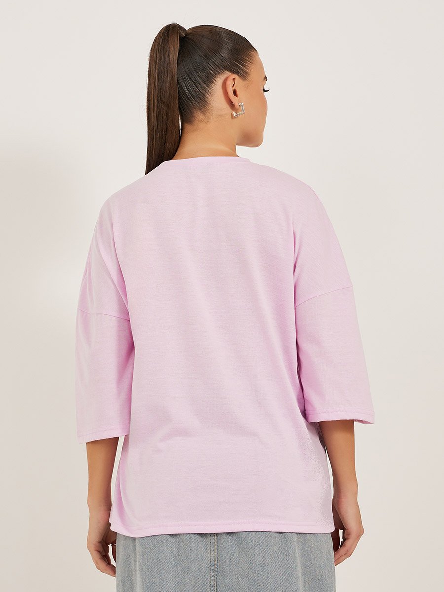 Oversized Graphic Print T-Shirt with Dropped Shoulders