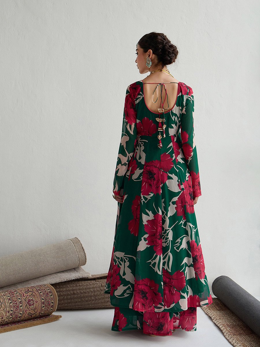 All-Over Floral Print Anarkali Maxi Kurta