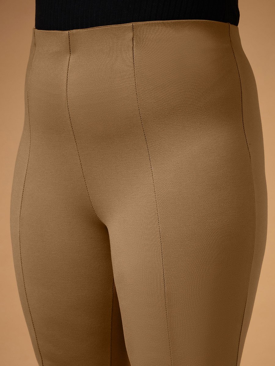 Plus Size Front Slit Detail Flared Pants