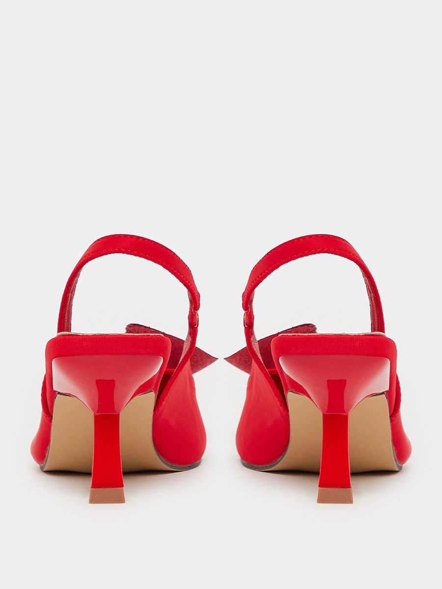 Embellished Pointed Toe Slingback Pumps