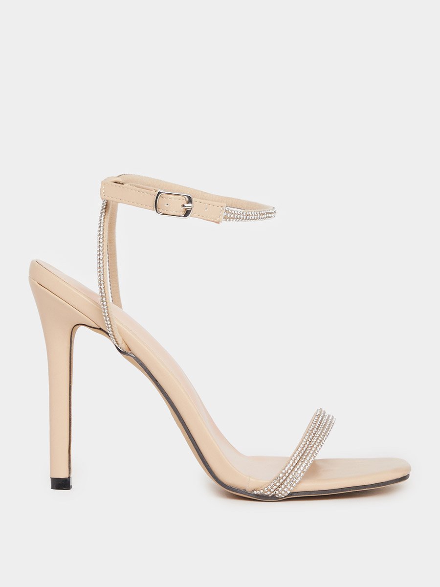 Embellished Strap Stiletto Heel Sandals