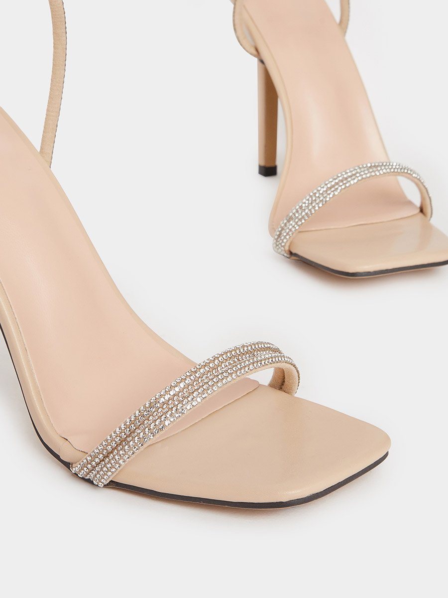 Embellished Strap Stiletto Heel Sandals