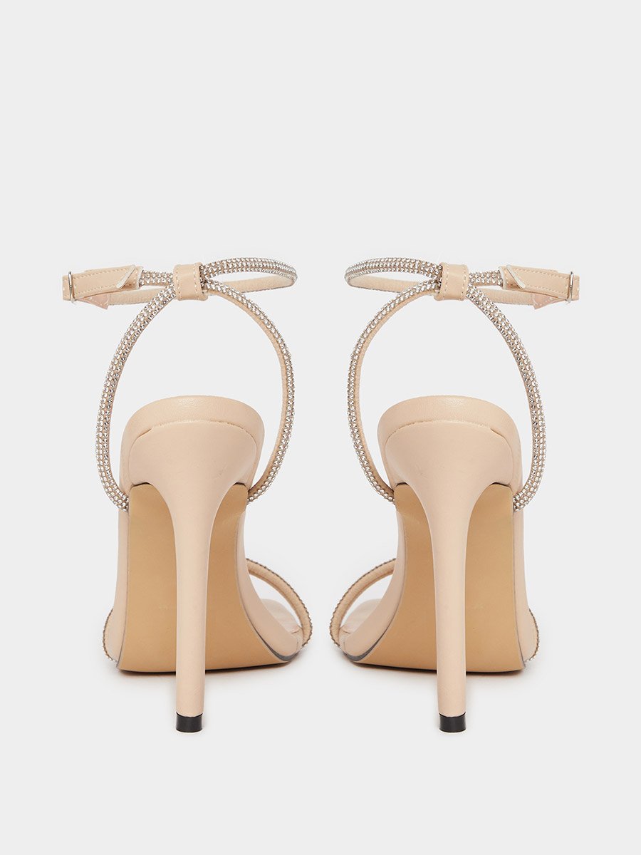 Embellished Strap Stiletto Heel Sandals