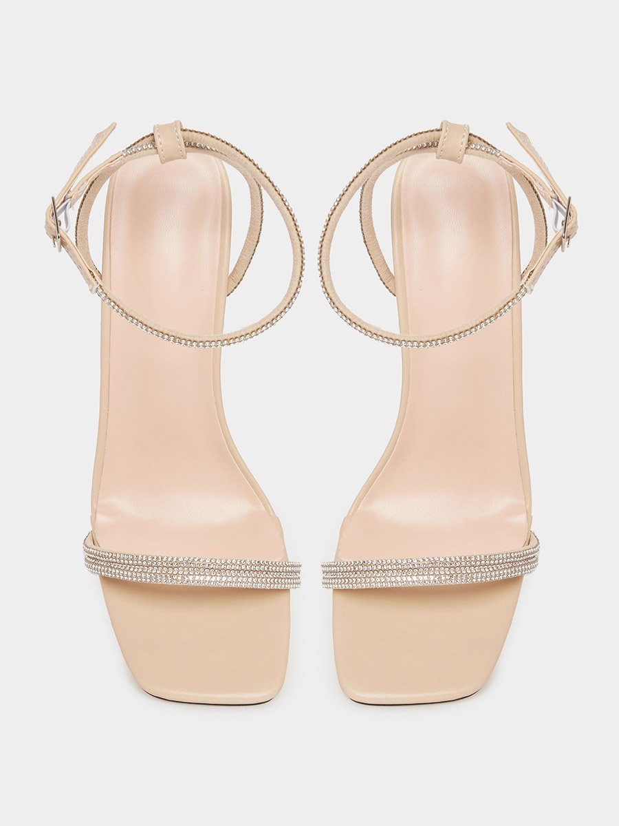 Embellished Strap Stiletto Heel Sandals